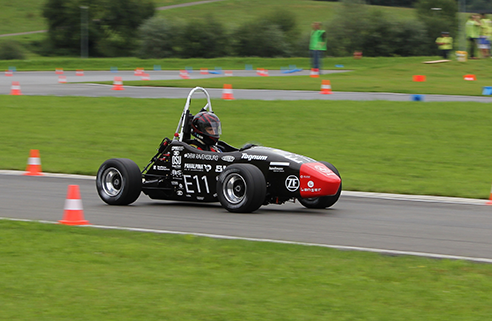 International cooperation: The race car from the team Global Formula Racing is the first and only electric vehicle that was designed and produced by students from a German and American university (Source: Global Formula Racing).